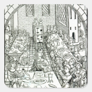 A Princely Banquet, 1491 Square Sticker