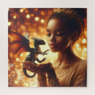 a princess and her baby dragon jigsaw puzzle