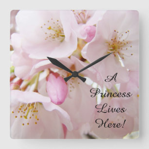 A Princess Lives Here gifts Wall Clocks Pink