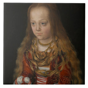A Princess of Saxony, c.1517 (oil on panel) Ceramic Tile