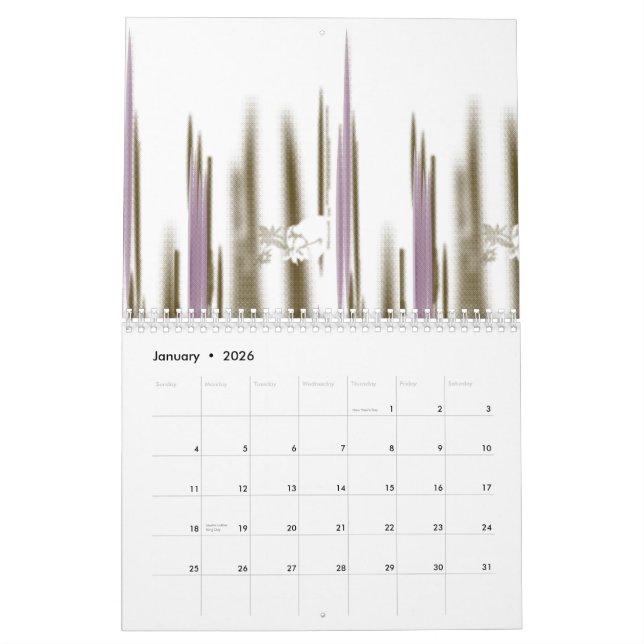 A pristine lake nestled among snow-capped mountain calendar (Jan 2026)