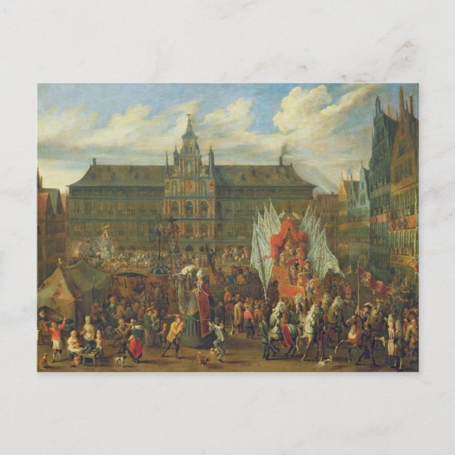 A Procession at Antwerp, 1697 Postcard (Front)