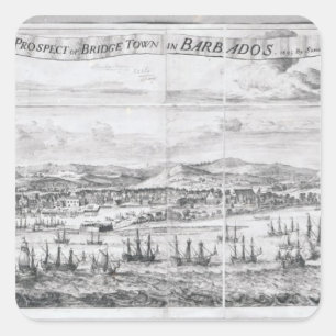 A Prospect of Bridge Town in Barbados Square Sticker