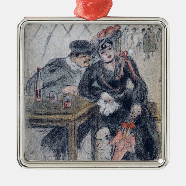 A Prostitute and her Client Metal Ornament (Front)