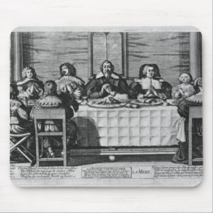 A Protestant family blessing the meal Mouse Pad
