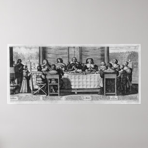 A Protestant family blessing the meal Poster