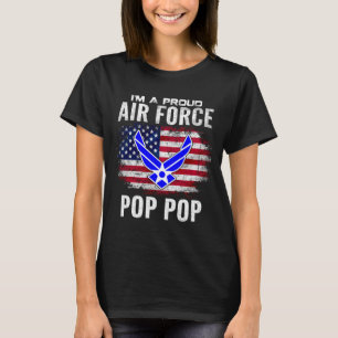A Proud Air Force Pop Pop With Aamerican Flag T-Shirt