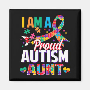 A Proud Autism Aunt Autism Awareness Puzzle Piece Magnet