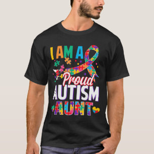 A Proud Autism Aunt Autism Awareness Puzzle Piece T-Shirt