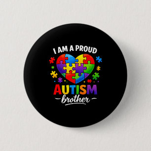 A proud autism brother autism awareness down 6 cm round badge