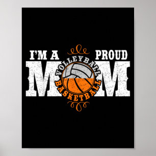 A Proud Basball Volleyball Mum - Combined Sports Poster
