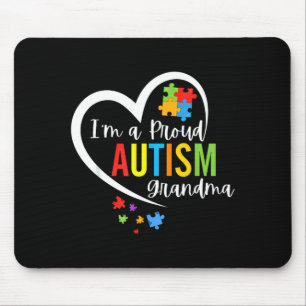 A Proud Grandma Love Heart Autism Awareness Puzzle Mouse Pad