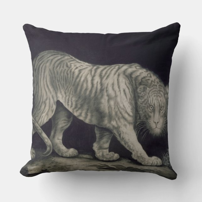 A Prowling Tiger (pencil on paper) Cushion (Front)