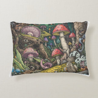 A psychedelic woodland decorative cushion
