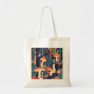 A psychedelic woodland tote bag
