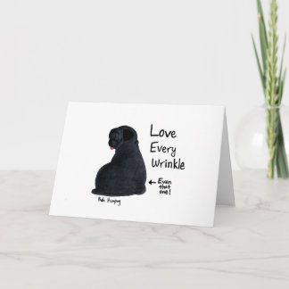 A Pug Wrinkle in Time (Black pug version) Card