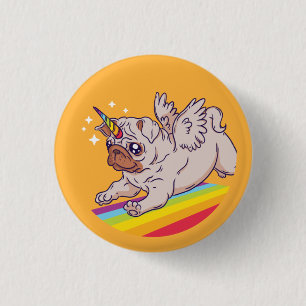 A Pugicorn 3 Cm Round Badge