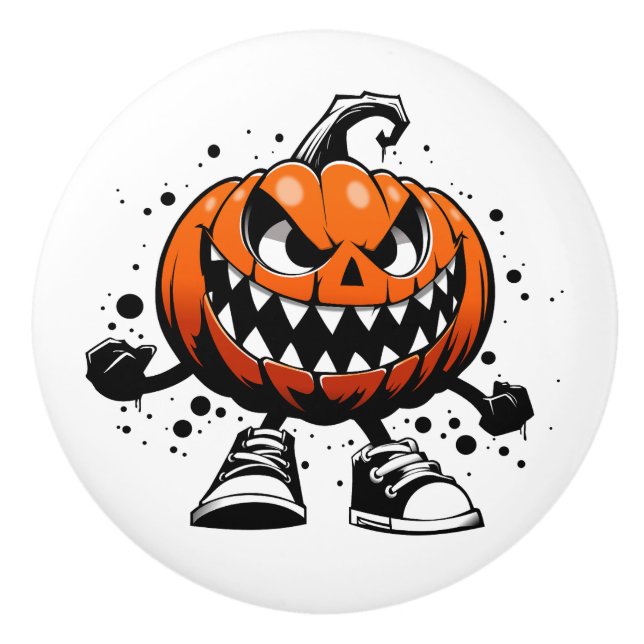 A Pumpkin Takes Life Ceramic Knob (Front)