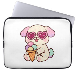 A puppy with ice cream laptop sleeve