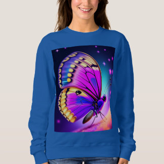 a purple and pink butterfly sweatshirt