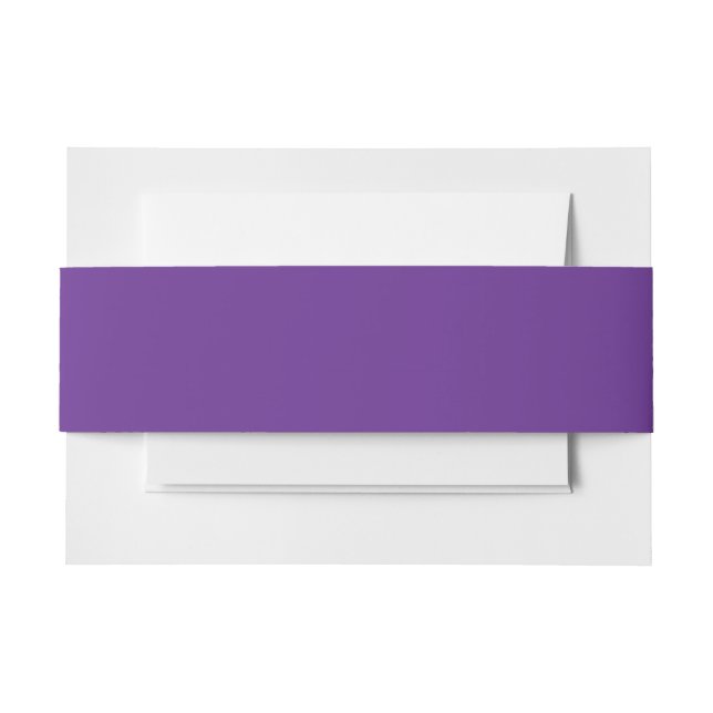 a purple background with a invitation belly band (Front Example)