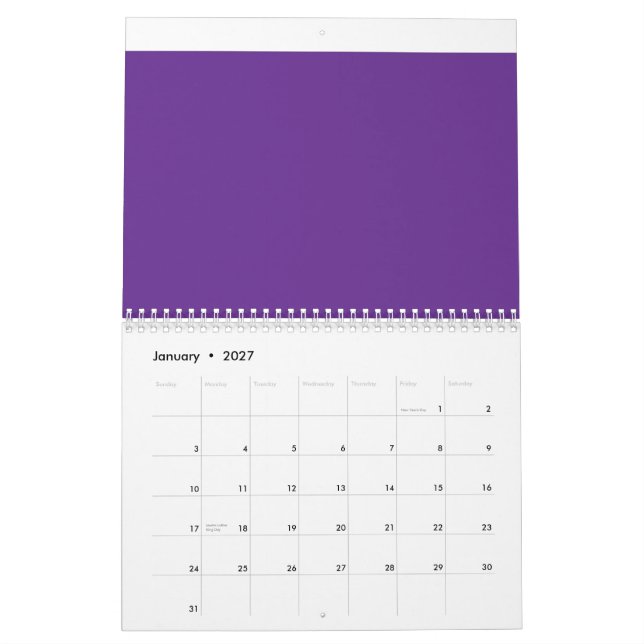 a purple background with a white border calendar (Jan 2027)
