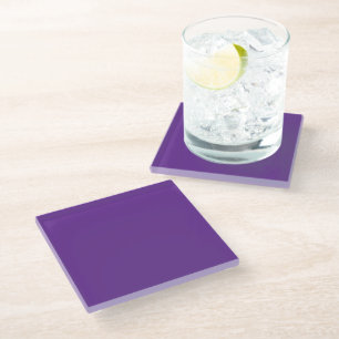 a purple background with a white border glass coaster