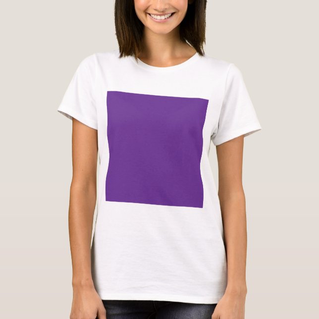 a purple background with a white border T-Shirt (Front)