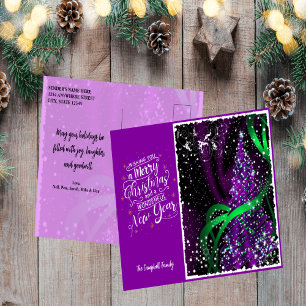 A Purple Christmas  Holiday Postcard