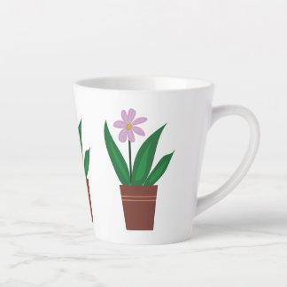A Purple Flower In A Pot Latte Mug