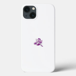 a purple flower with a white background iPhone 13 case