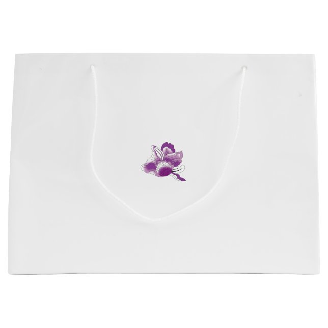 a purple flower with a white background large gift bag (Front)
