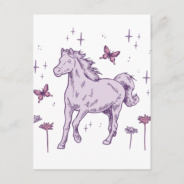 A purple Horse Postcard (Front)