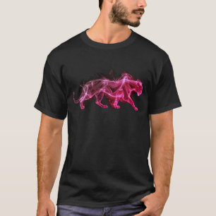 A Purple Leopard on a Black Short Sleeve T-Shirt