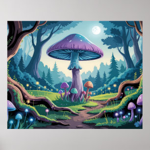 A Purple Mushroom Poster