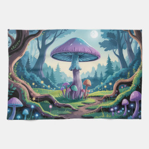 A Purple Mushroom Tea Towel