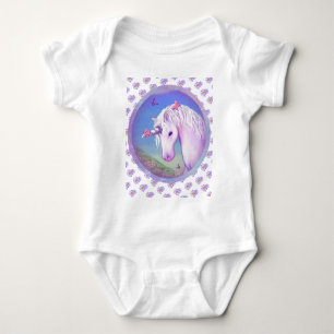 A purple Paradise Baby Bodysuit