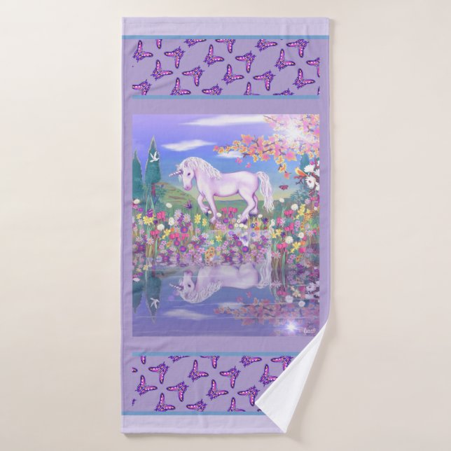 A purple Paradise Bath Towel (Bath Towel)