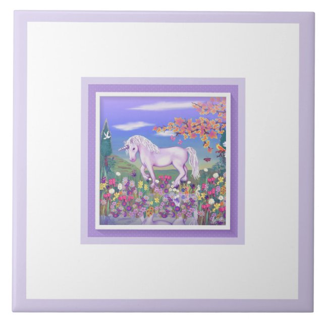 A Purple Paradise Ceramic Tile (Front)
