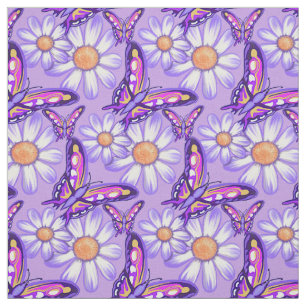 A purple paradise daisy/butterfly fabric