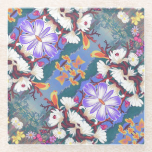 A Purple Paradise Glass Coaster