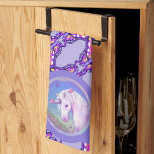 A purple Paradise kitchen towel