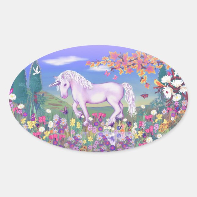 A Purple Paradise Oval Sticker (Front)