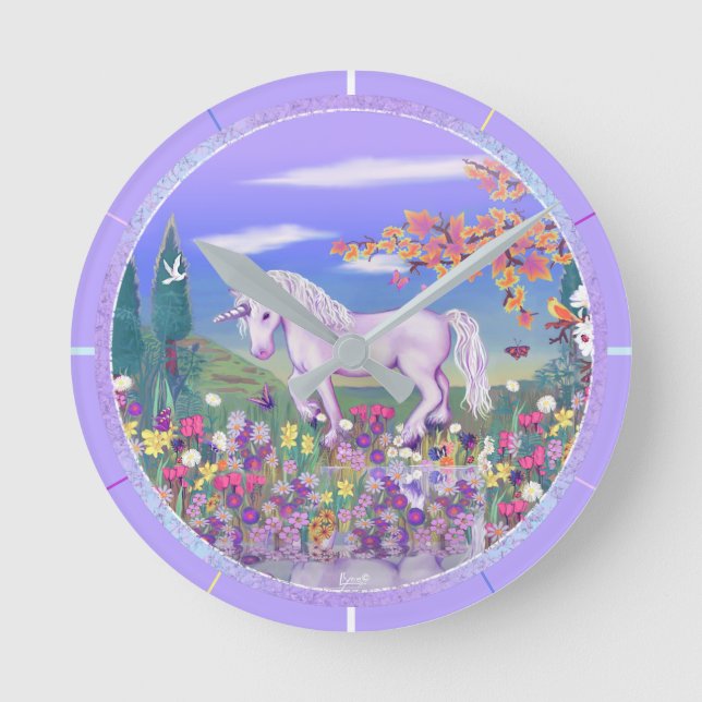 A Purple Paradise Round Clock (Front)