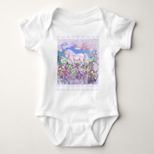 A purple paradise & snow baby bodysuit