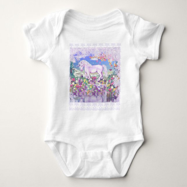 A purple paradise & snow baby bodysuit (Front)