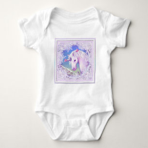 A purple paradise & snow baby bodysuit