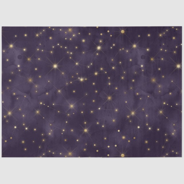 A Purple Starry Night Series Design 4 Tissue Paper (Front)
