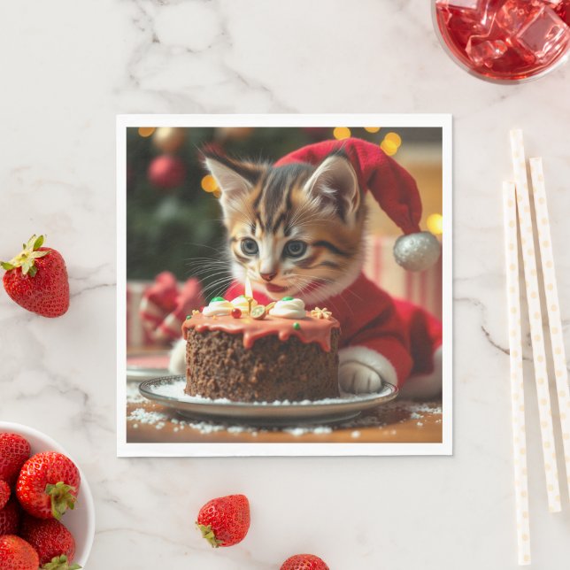 A Purrfect Christmas Wish Napkin (Insitu)