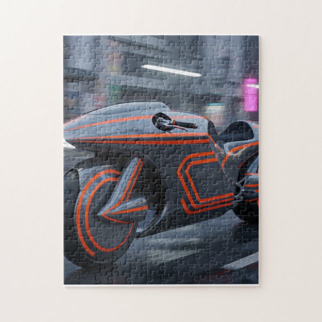 A puzzle of a car (Vertical)